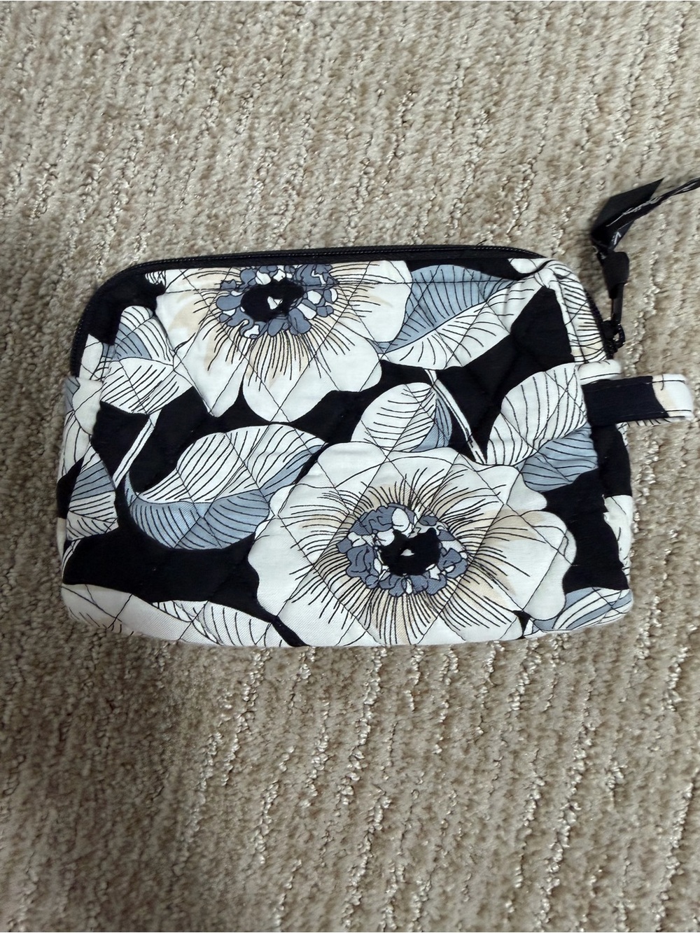 Vera Bradley Camellia Large Zip Cosmetic Bag Case Travel GUC - Picture 1 of 4